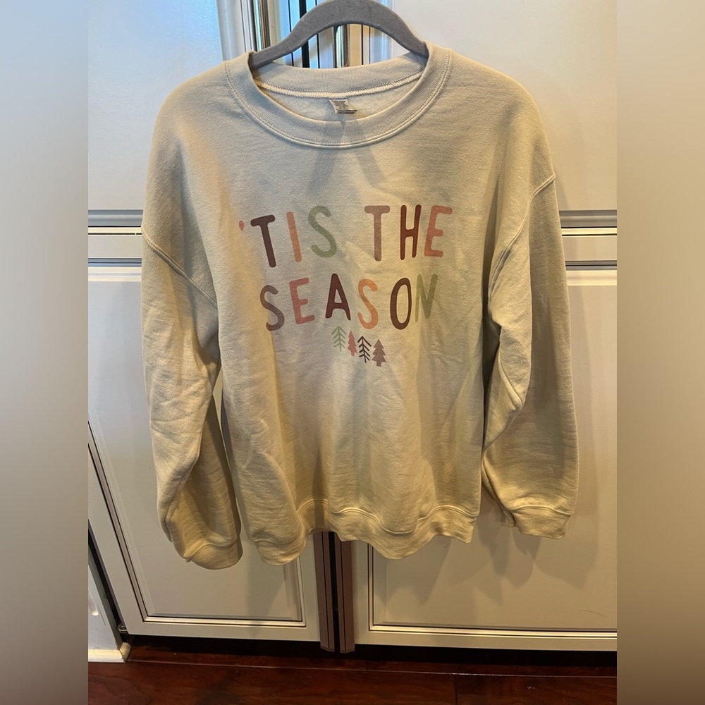 Cream 'Tis The Season Sweater Sweatshirt Christmas Winter Fall